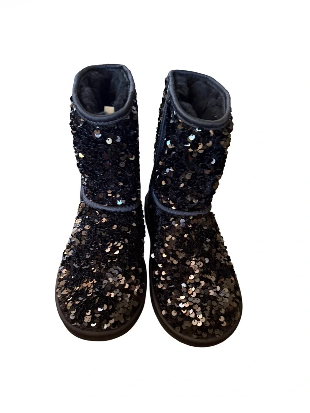 UGG Classic Short Chunky Black Sequin Boots-NWOT Size 4